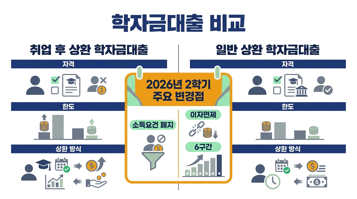 학자금대출 2026 2학기 — 취업 후 상환 vs 일반 상환, 11월 17일까지
