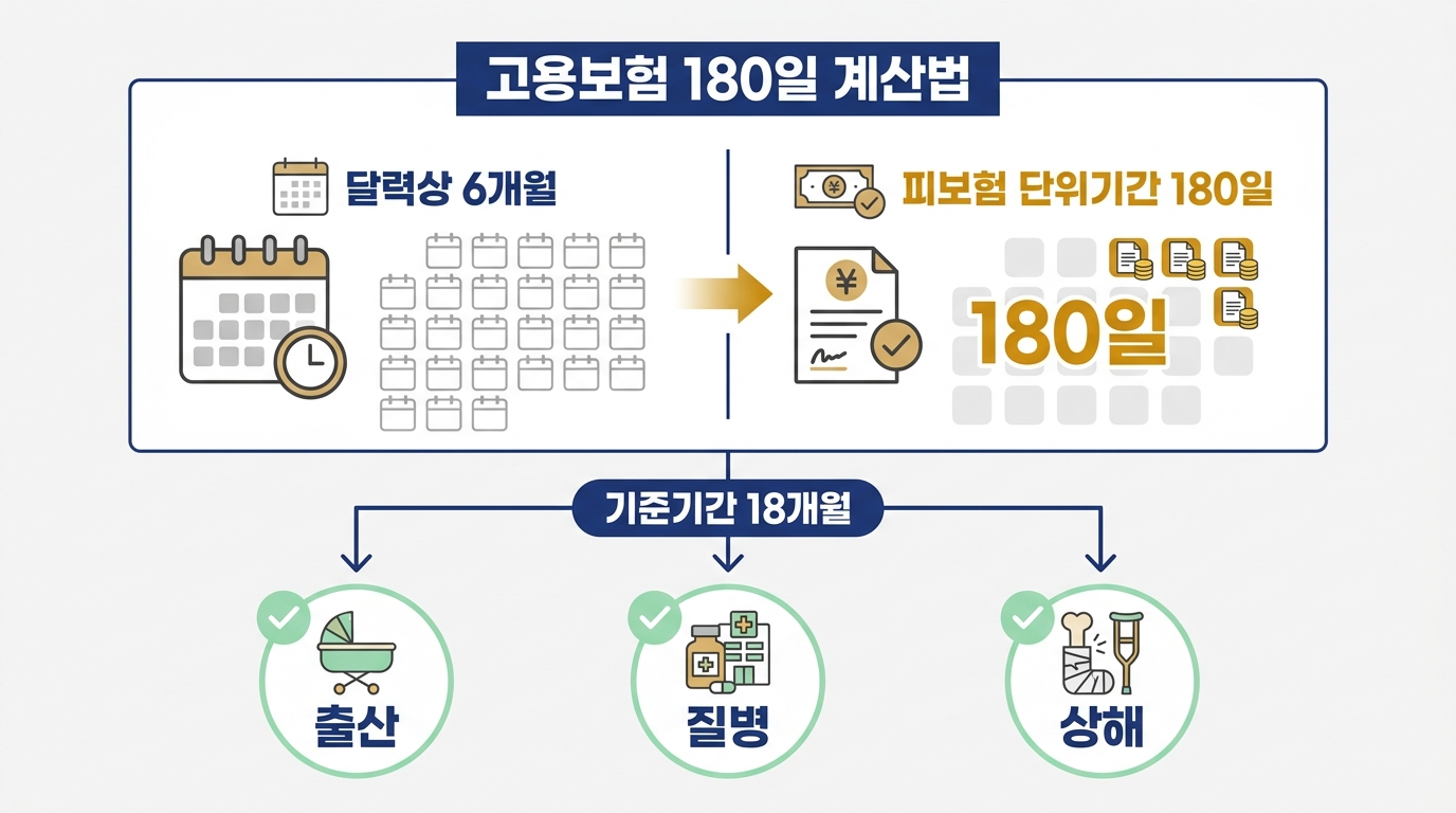 실업급여 조건 2026 — 고용보험 180일 계산과 이직 사유 판정 기준 총정리
